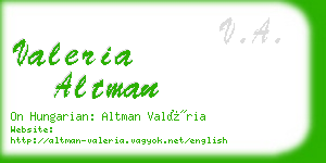 valeria altman business card